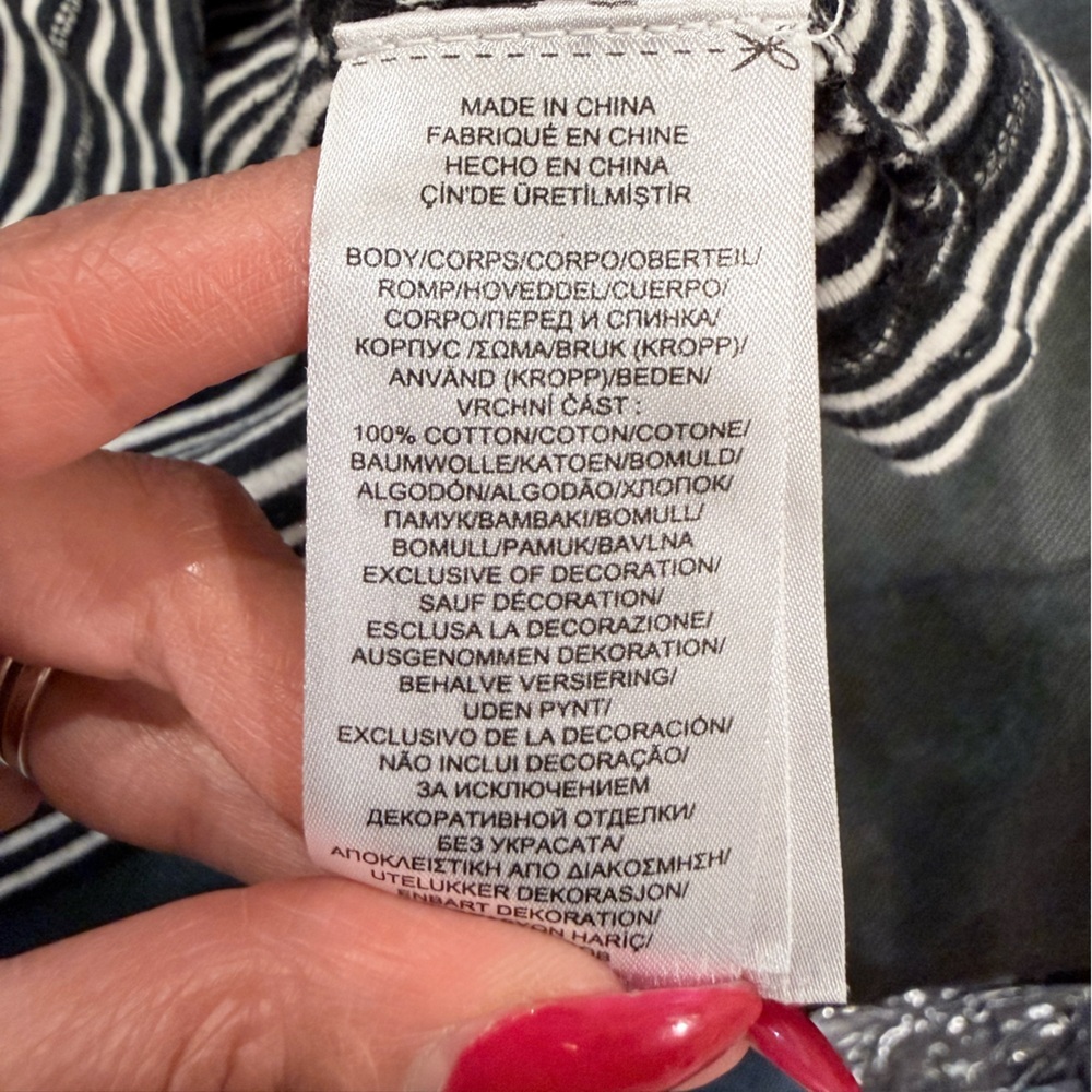 🔥Ralph Lauren Black and White Striped Women's Top Size M EC🔥 - Picture 3 of 7